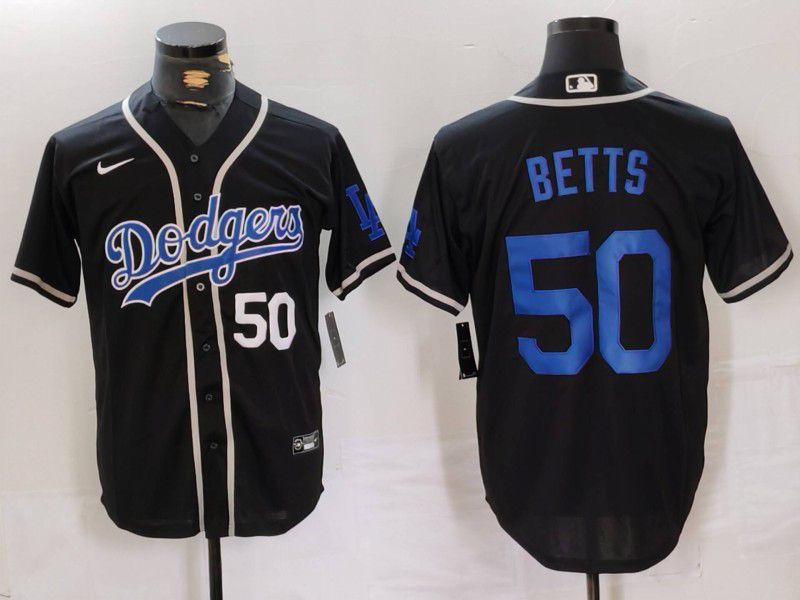 Men Los Angeles Dodgers #50 Betts Black Fashion Nike Game MLB Jersey style 41->los angeles dodgers->MLB Jersey